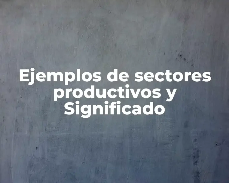 Ejemplos de sectores productivos y Significado