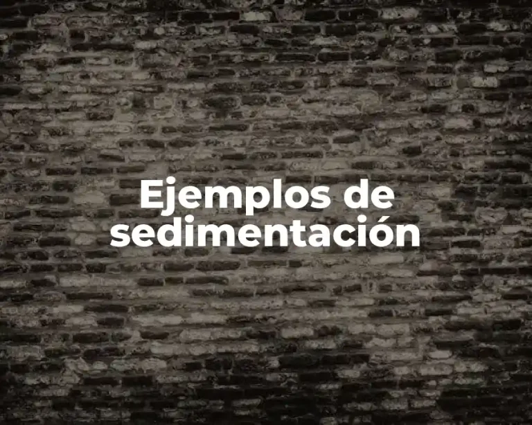Ejemplos de sedimentación