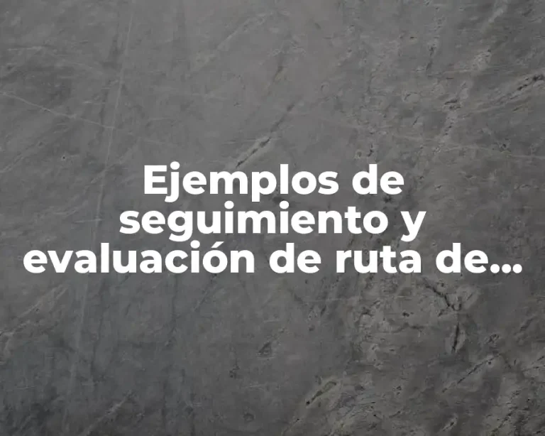 Ejemplos de seguimiento y evaluación de ruta de mejora