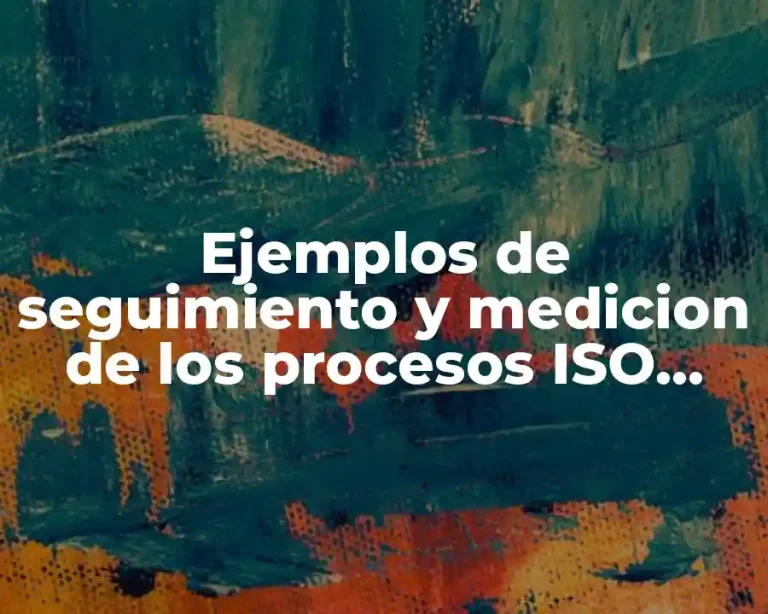 Ejemplos de seguimiento y medicion de los procesos ISO 14001