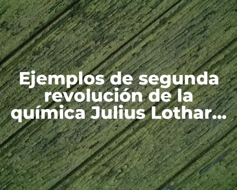 Ejemplos de segunda revolución de la química Julius Lothar Meyer