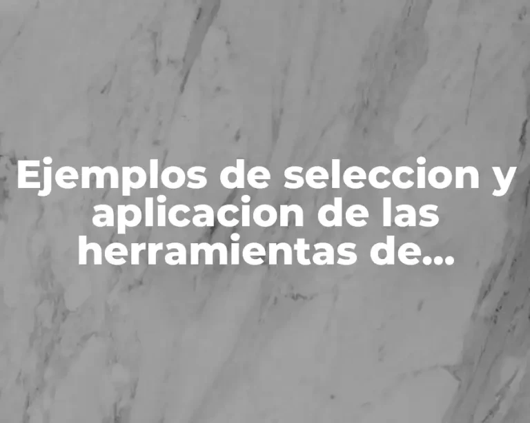 Ejemplos de seleccion y aplicacion de las herramientas de analisis