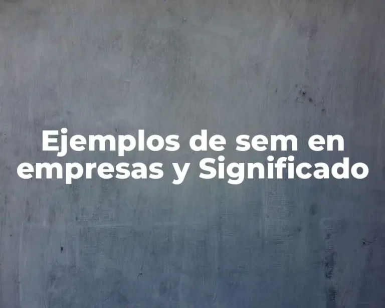 Ejemplos de sem en empresas y Significado