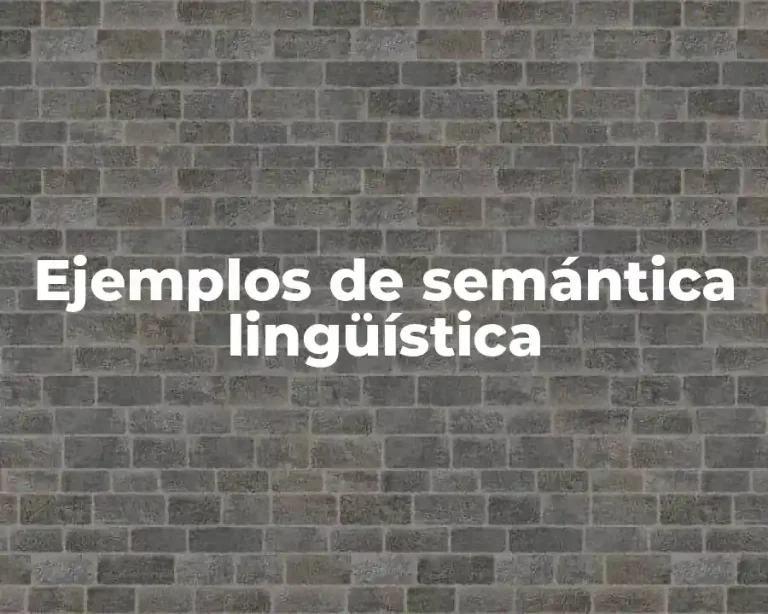Ejemplos de semántica lingüística