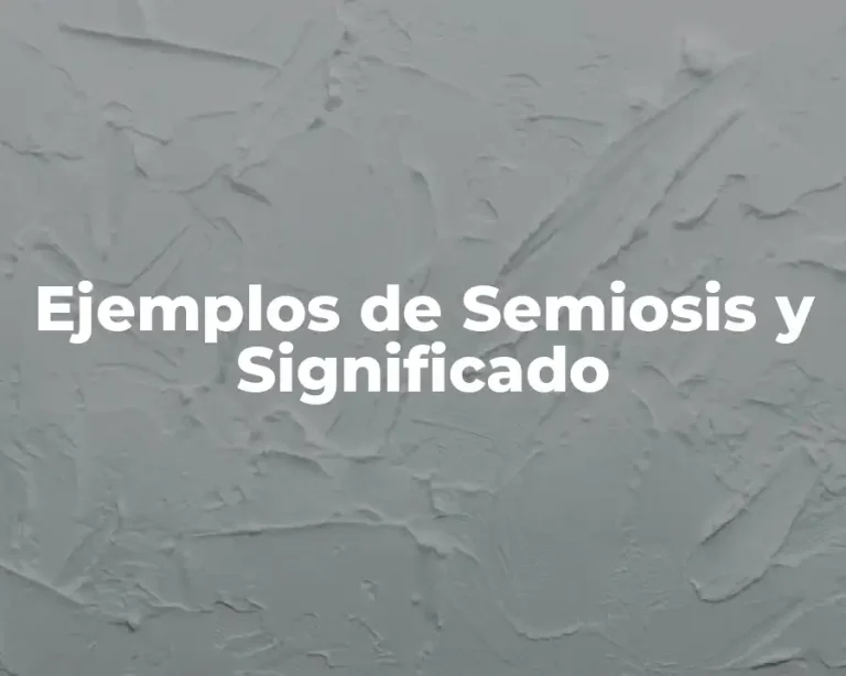 Ejemplos de Semiosis y Significado