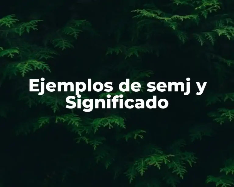 Ejemplos de semj y Significado