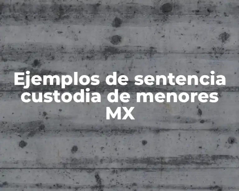 Ejemplos de sentencia custodia de menores MX