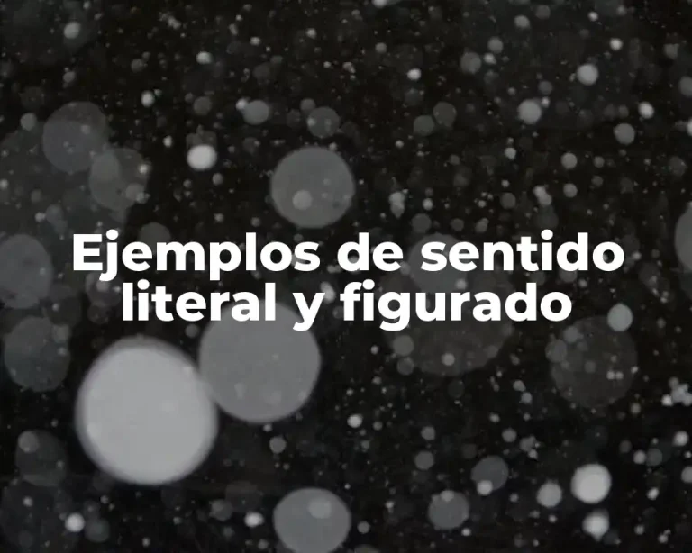 Ejemplos de sentido literal y figurado