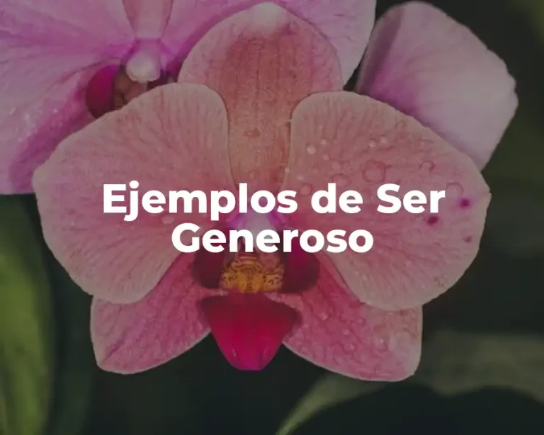 Ejemplos de Ser Generoso