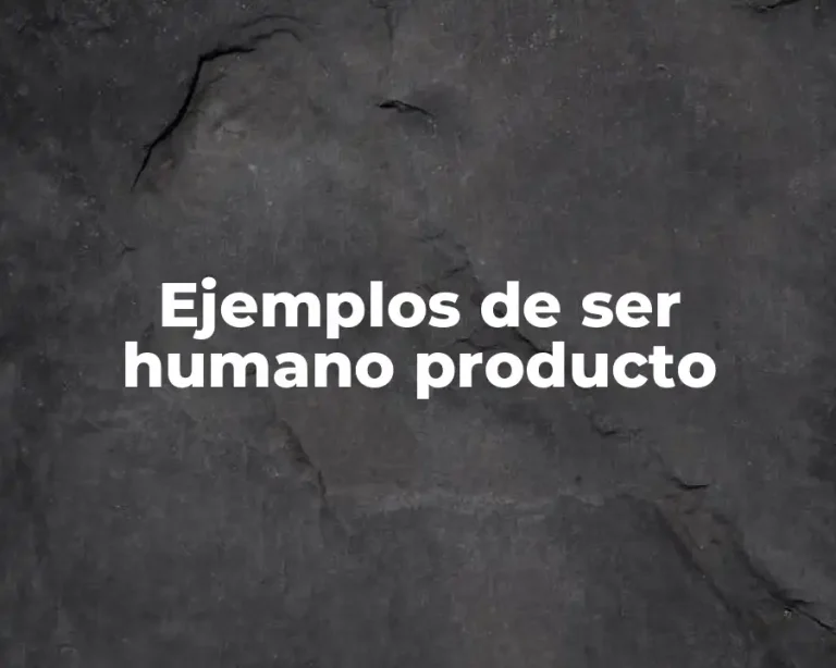 Ejemplos de ser humano producto