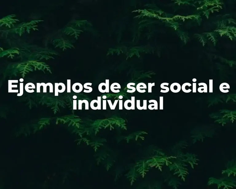 Ejemplos de ser social e individual