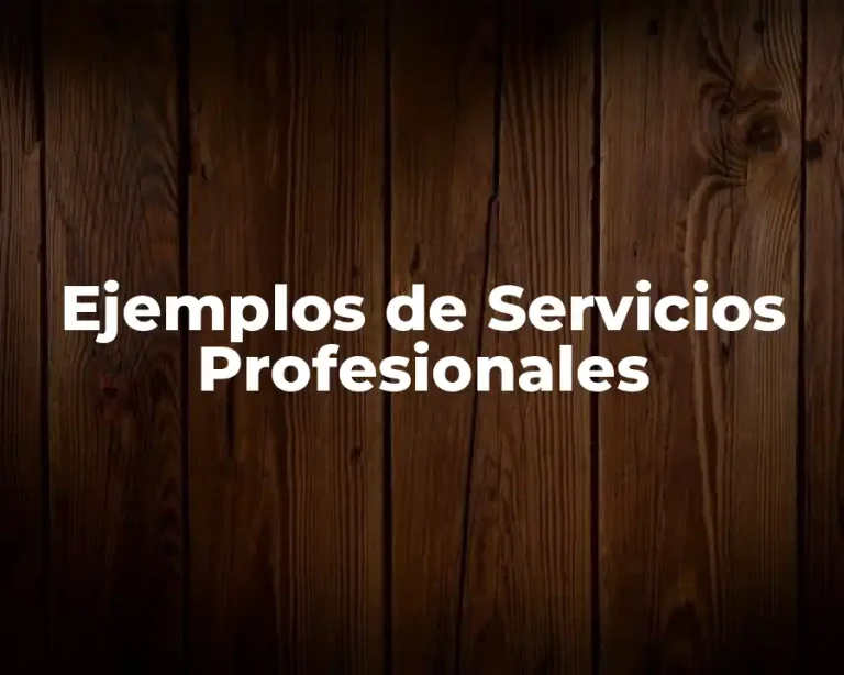 Ejemplos de Servicios Profesionales