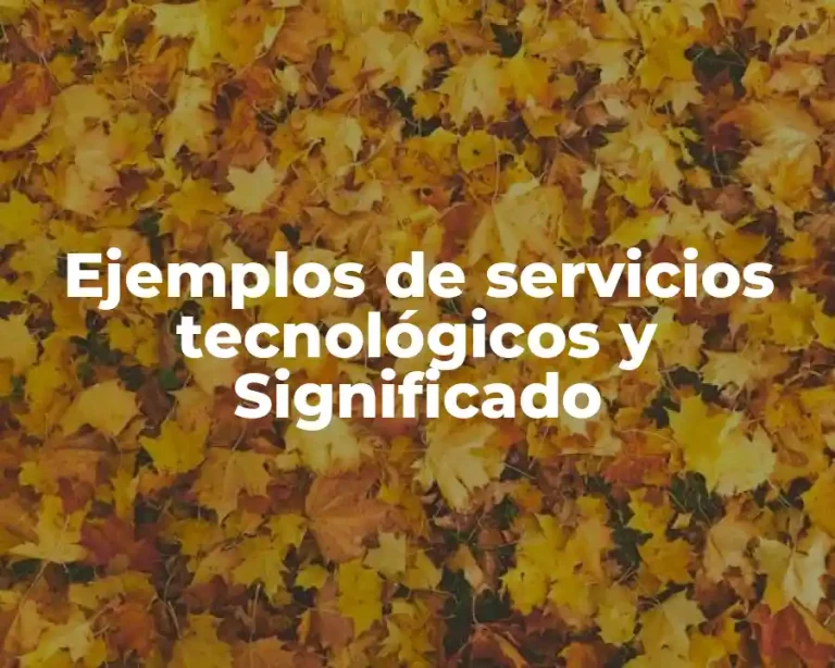 Ejemplos de servicios tecnológicos y Significado