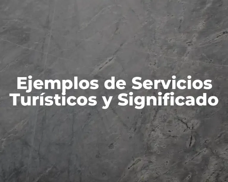 Ejemplos de Servicios Turísticos y Significado