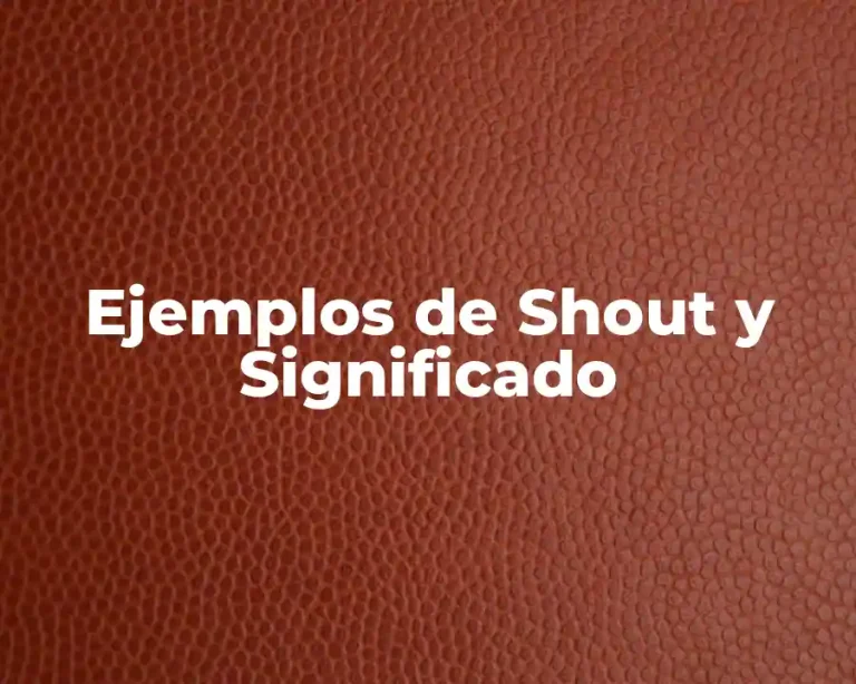 Ejemplos de Shout y Significado