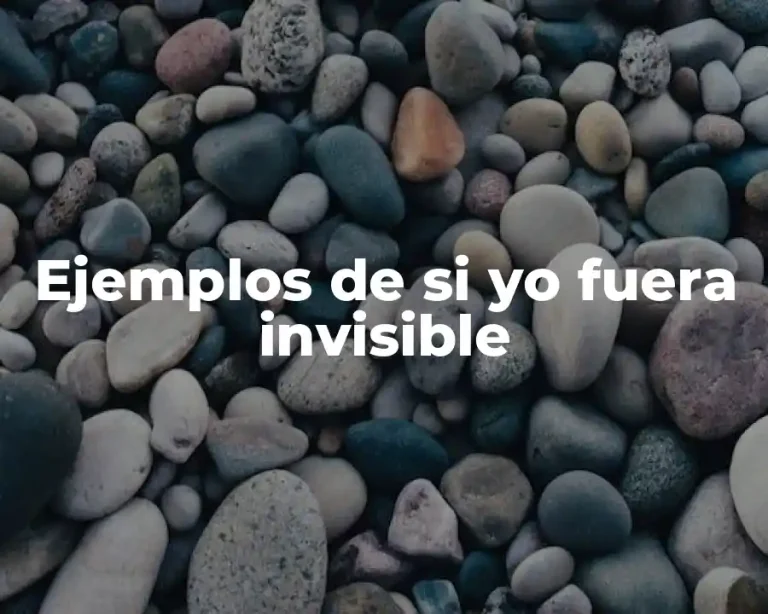 Ejemplos de si yo fuera invisible