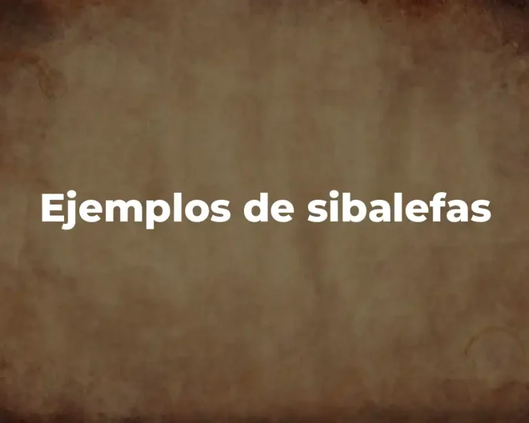 Ejemplos de sibalefas