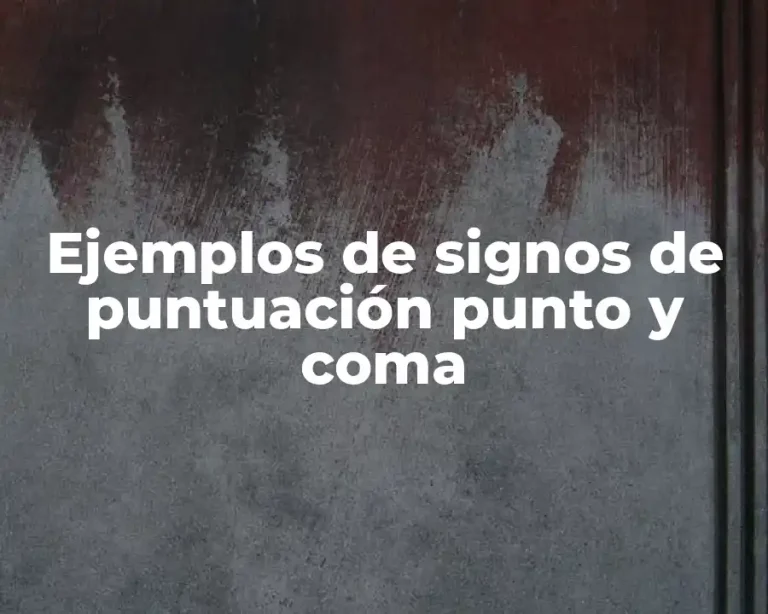 Ejemplos de signos de puntuación punto y coma