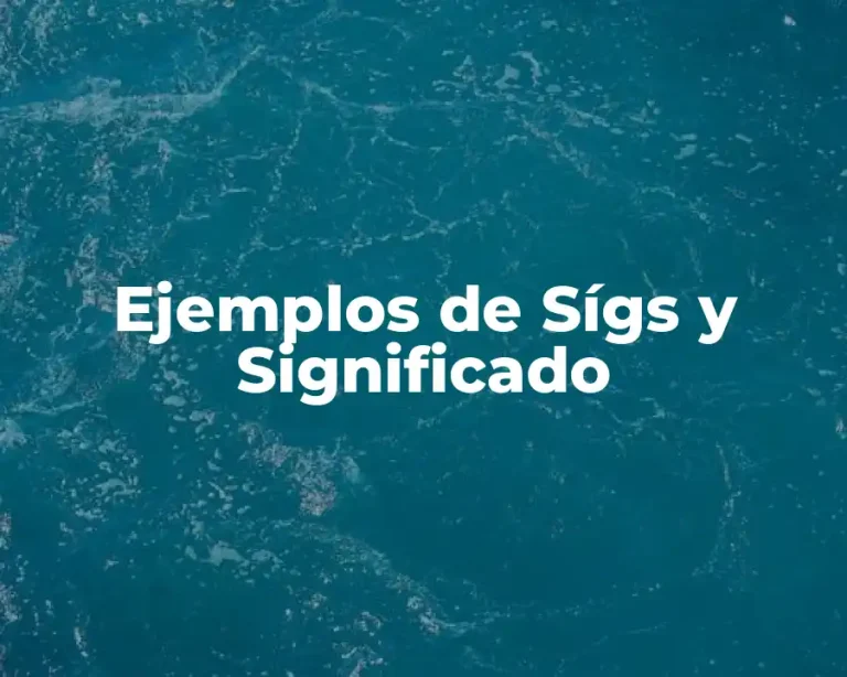 Ejemplos de Sígs y Significado