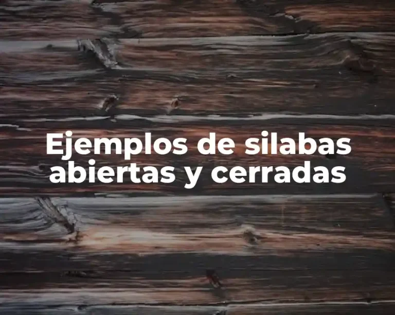 Ejemplos de silabas abiertas y cerradas
