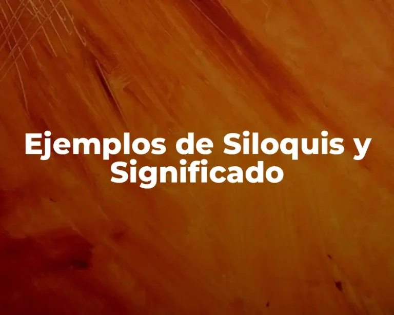 Ejemplos de Siloquis y Significado