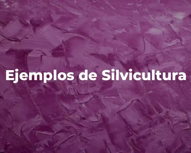 Ejemplos de Silvicultura