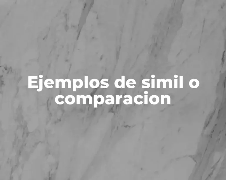 Ejemplos de simil o comparacion