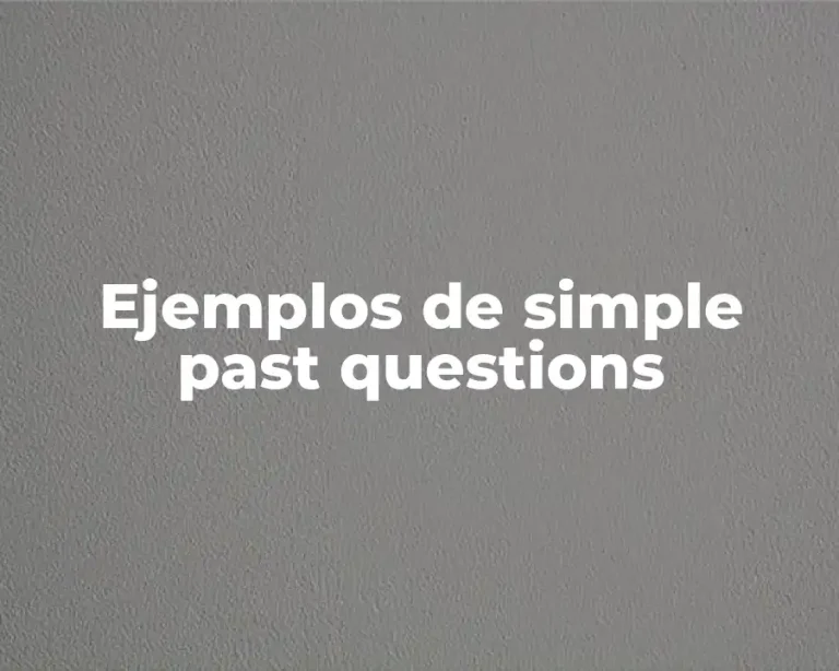 Ejemplos de simple past questions