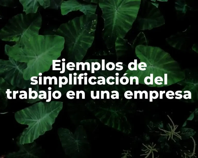 Ejemplos de simplificación del trabajo en una empresa