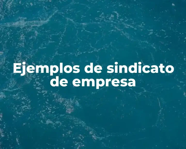 Ejemplos de sindicato de empresa