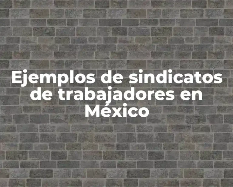 Ejemplos de sindicatos de trabajadores en México
