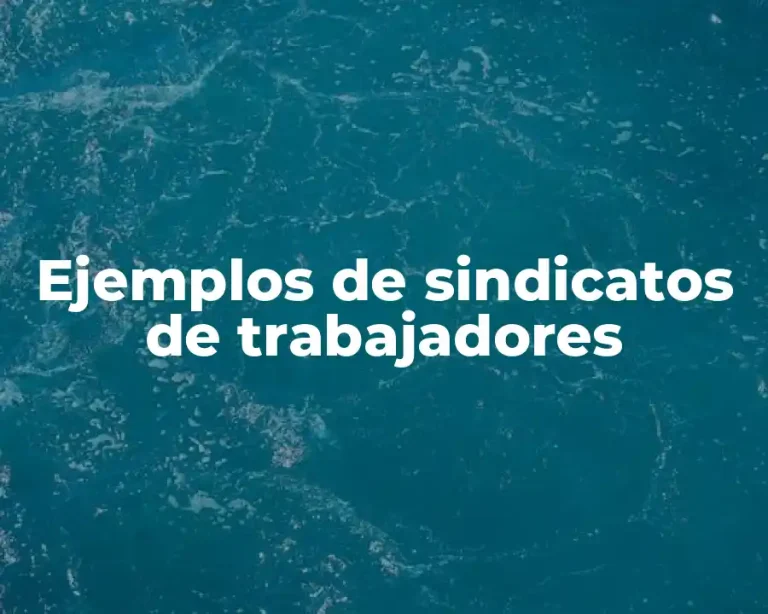 Ejemplos de sindicatos de trabajadores