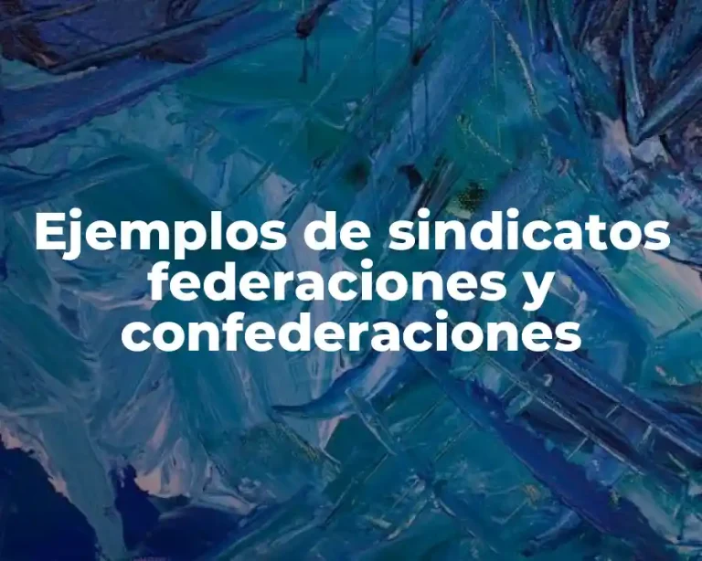 Ejemplos de sindicatos federaciones y confederaciones