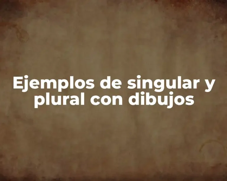 Ejemplos de singular y plural con dibujos