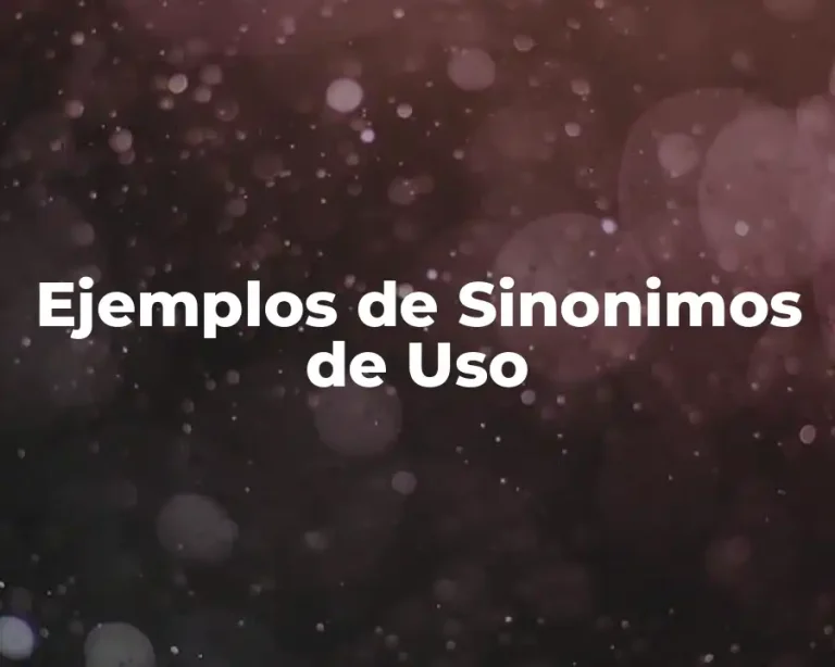 Ejemplos de Sinonimos de Uso