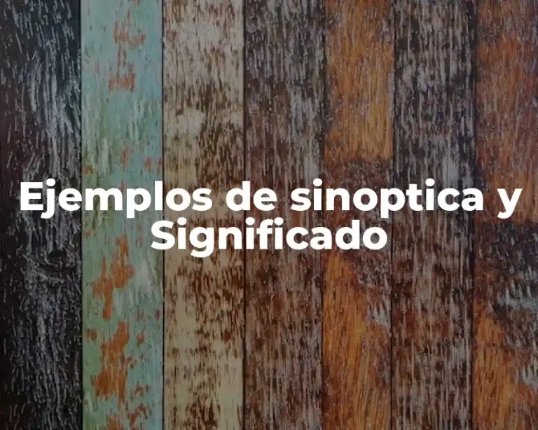 Ejemplos de sinoptica y Significado