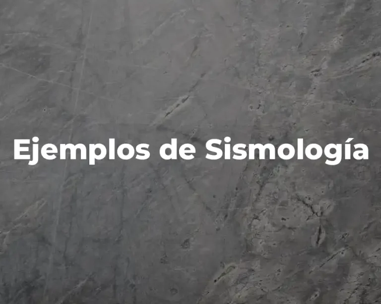 Ejemplos de Sismología