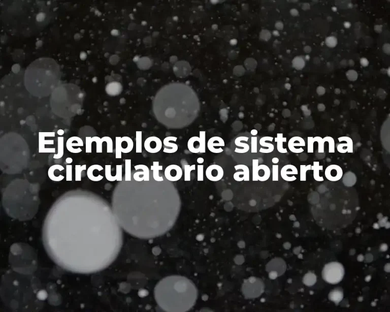 Ejemplos de sistema circulatorio abierto
