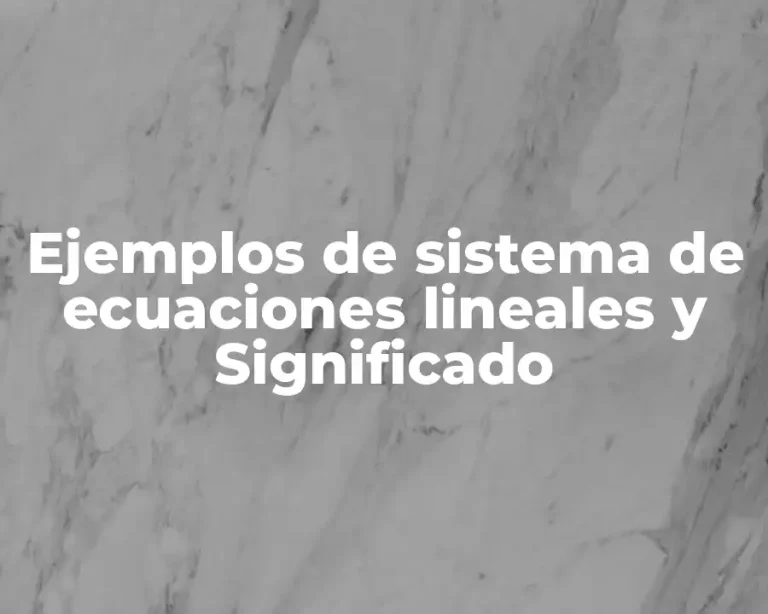 Ejemplos de sistema de ecuaciones lineales y Significado