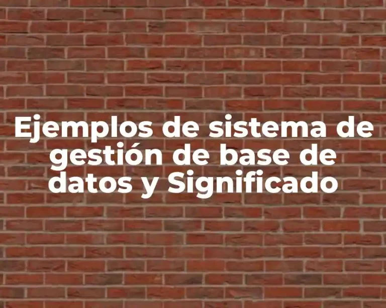 Ejemplos de sistema de gestión de base de datos y Significado