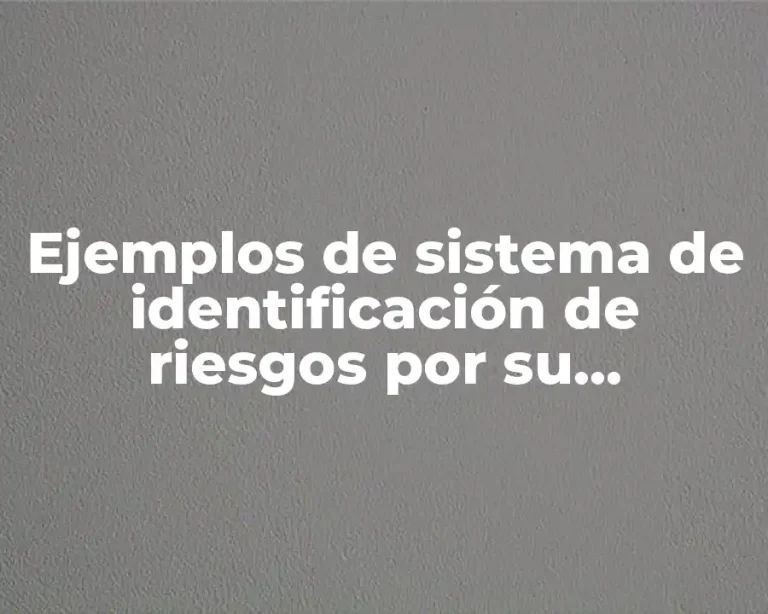 Ejemplos de sistema de identificación de riesgos por su peligrosidad