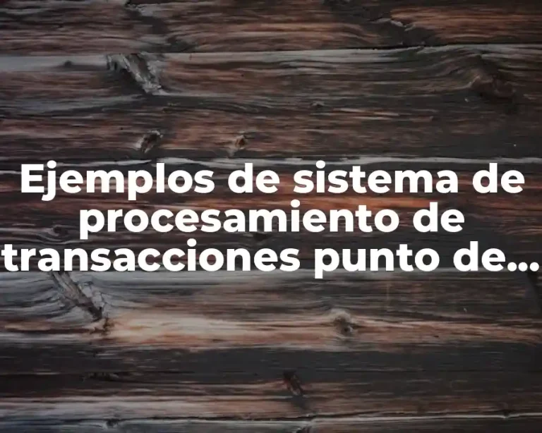 Ejemplos de sistema de procesamiento de transacciones punto de venta