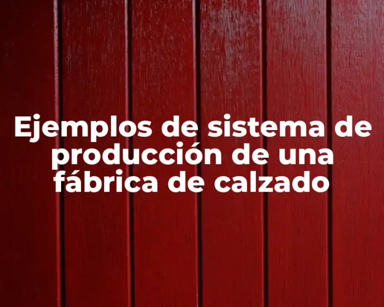 Ejemplos de sistema de producción de una fábrica de calzado