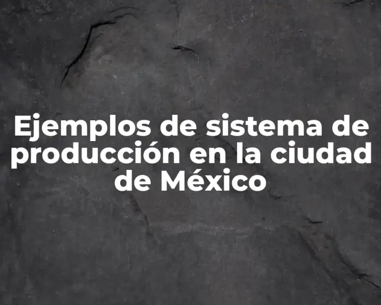 Ejemplos de sistema de producción en la ciudad de México