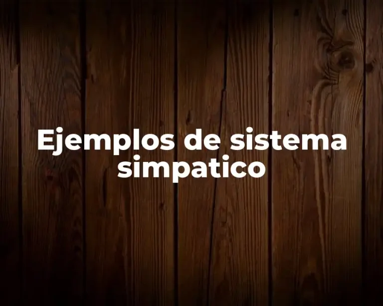 Ejemplos de sistema simpatico