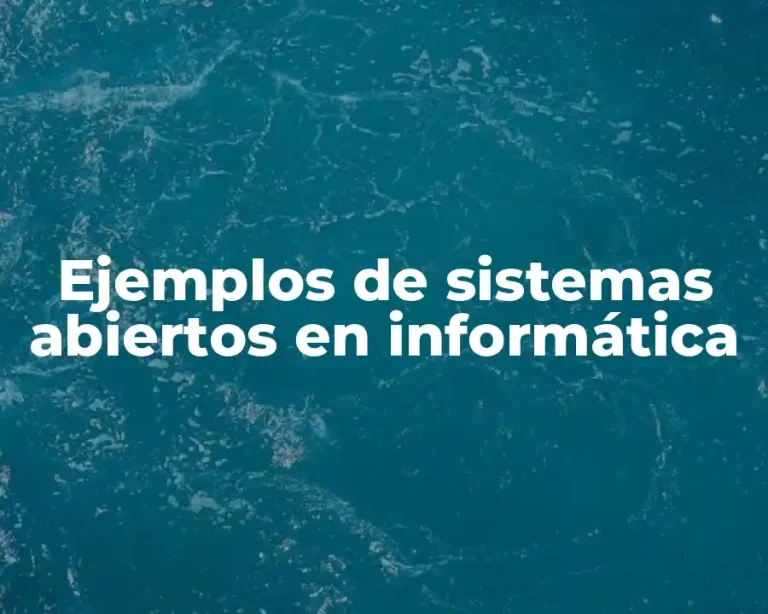 Ejemplos de sistemas abiertos en informática