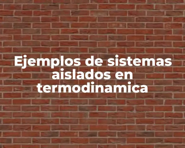 Ejemplos de sistemas aislados en termodinamica