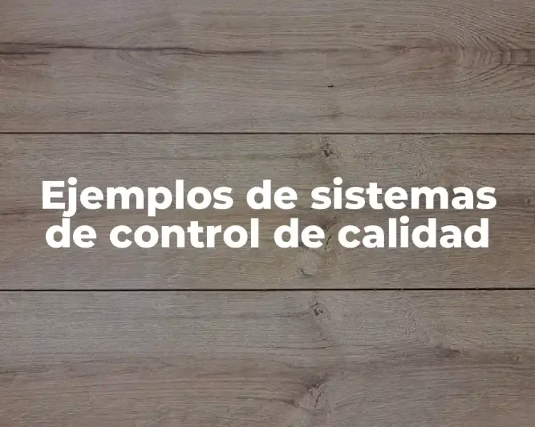 Ejemplos de sistemas de control de calidad