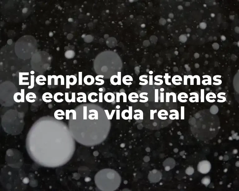 Ejemplos de sistemas de ecuaciones lineales en la vida real