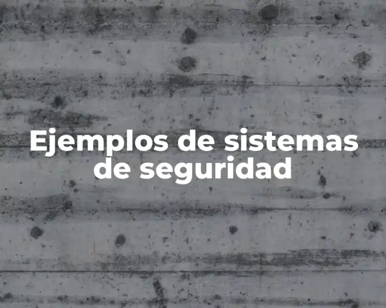 Ejemplos de sistemas de seguridad
